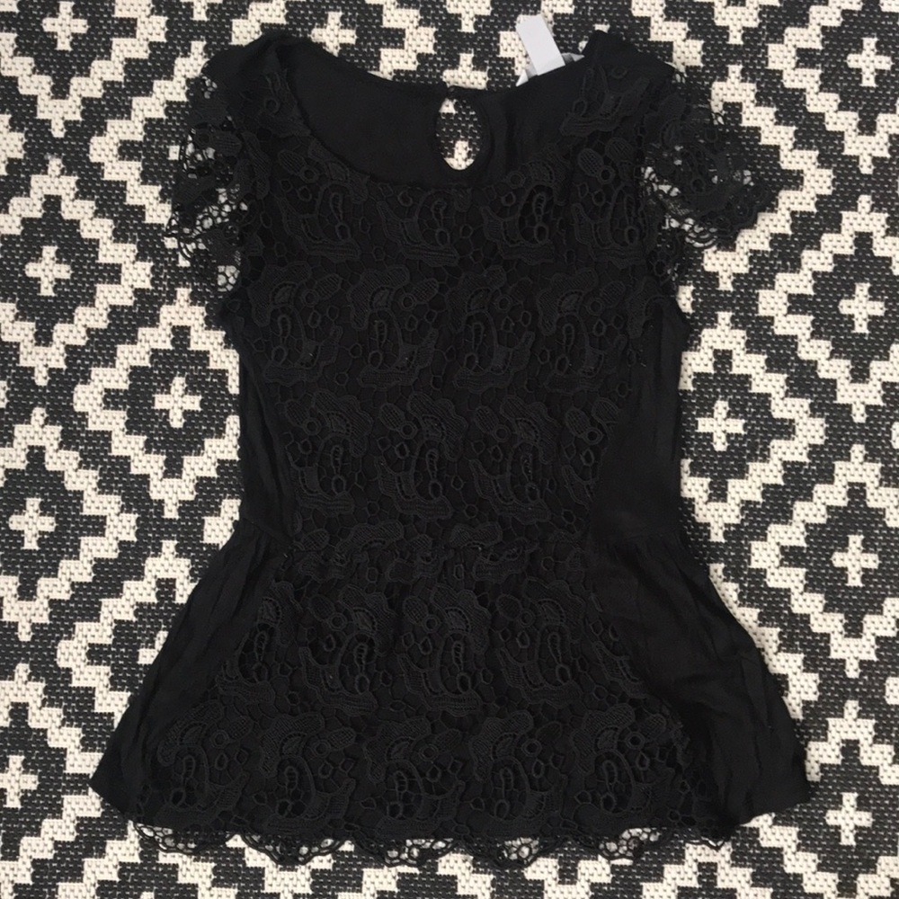Black peplum shirt